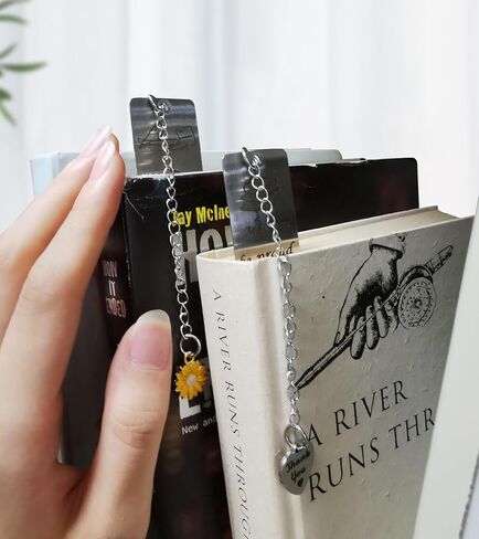 إشارة مرجعية معدنية، مسطرة من الفولاذ المقاوم للصدأ مع تدرجات بوصة ومتري، صانع صفحات فريد من نوعه لملحقات الكتب لمحبي القراءة، هدية ملهمة للنساء والرجال in Kuwait