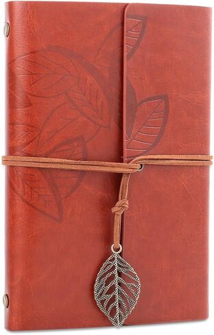 H&S PU Leather Notebook Journal with Binder Mechanism - Writing Journal Notebook with Plain Pages for Women & Teenage Girls - Refillable Leather Journal for Travelers in Saudi Arabia