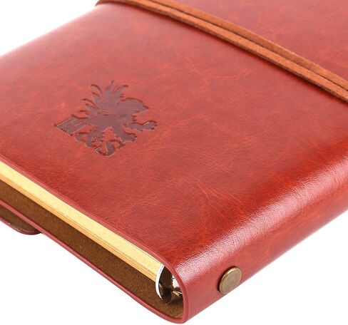 H&S PU Leather Notebook Journal with Binder Mechanism - Writing Journal Notebook with Plain Pages for Women & Teenage Girls - Refillable Leather Journal for Travelers in Saudi Arabia