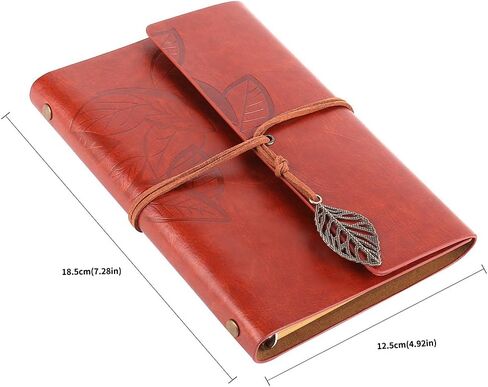 H&S PU Leather Notebook Journal with Binder Mechanism - Writing Journal Notebook with Plain Pages for Women & Teenage Girls - Refillable Leather Journal for Travelers in Saudi Arabia