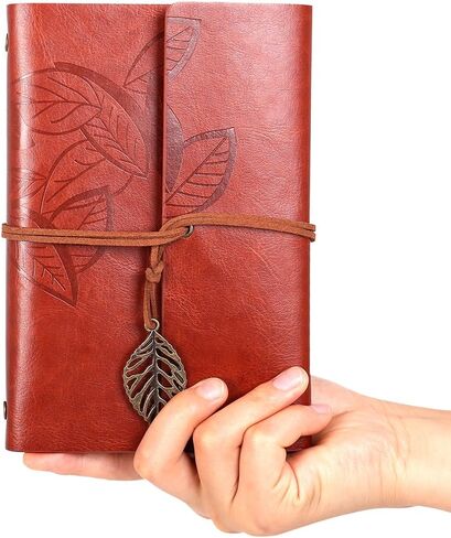 H&S PU Leather Notebook Journal with Binder Mechanism - Writing Journal Notebook with Plain Pages for Women & Teenage Girls - Refillable Leather Journal for Travelers in Saudi Arabia