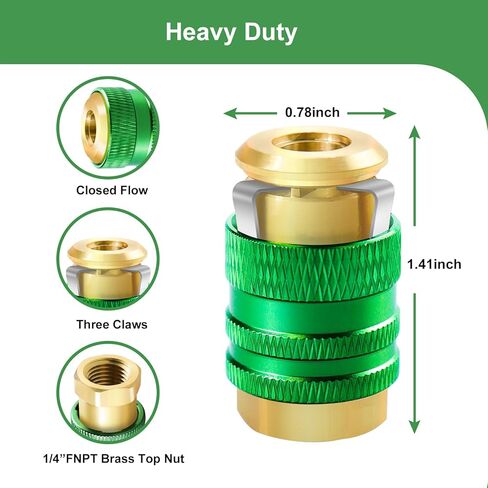 ظرف هواء GODESON، ظرف هواء مغلق التدفق، 1/4FNPT ظرف هواء توصيل سريع مع صمام شريدر، قفل نفخ قفل ظرف الهواء للإطارات (حزمة من 2) in Kuwait