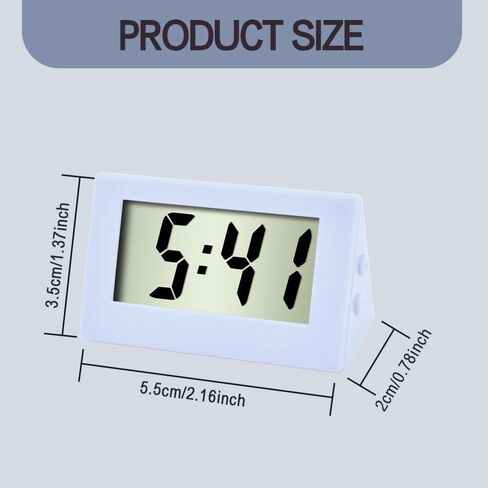 Auto Dashboard Time, Small Digital Clock, Mini Car Clock with LCD Time & Day Display, Car Interior Accessories Self-Adhesive Vehicle Electronic Clock Universal for Car, Home (K2-White, 1PCS) in Saudi Arabia