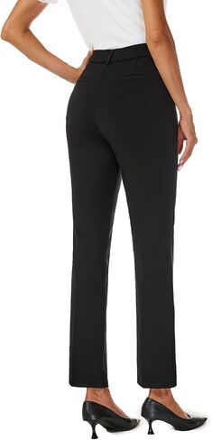 Women's Straight Leg Dress Work Ankle Pants Business Office Casual Slacks with Pockets in Saudi Arabia