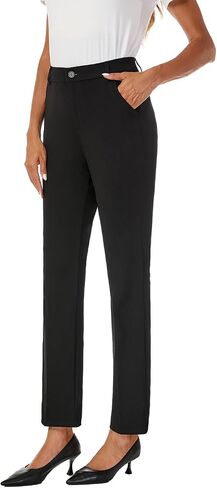 Women's Straight Leg Dress Work Ankle Pants Business Office Casual Slacks with Pockets in Saudi Arabia