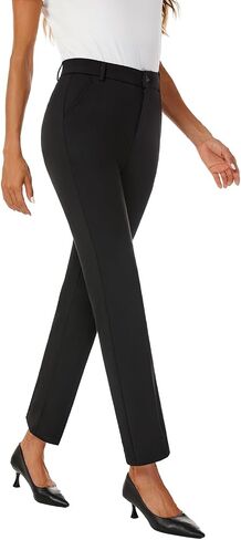 Women's Straight Leg Dress Work Ankle Pants Business Office Casual Slacks with Pockets in Saudi Arabia