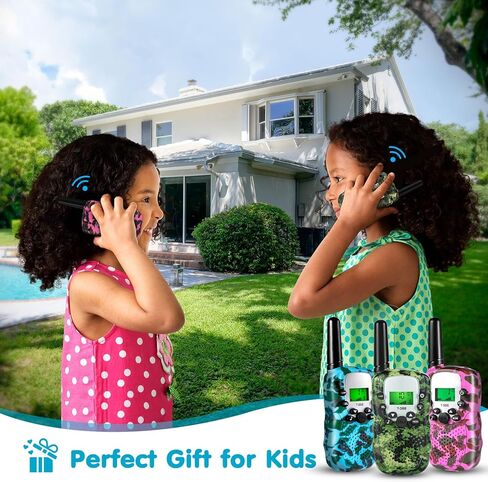 جينميك جهاز اتصال لاسلكي للأطفال، ألعاب للأولاد والبنات من عمر 3-12 عامًا مع مصباح يدوي LCD بإضاءة خلفية، أجهزة اتصال لاسلكية للأطفال طويلة المدى 22 قناة راديو ثنائي الاتجاه للمشي لمسافات طويلة والتخييم، هدية عيد ميلاد عيد الميلاد in Kuwait