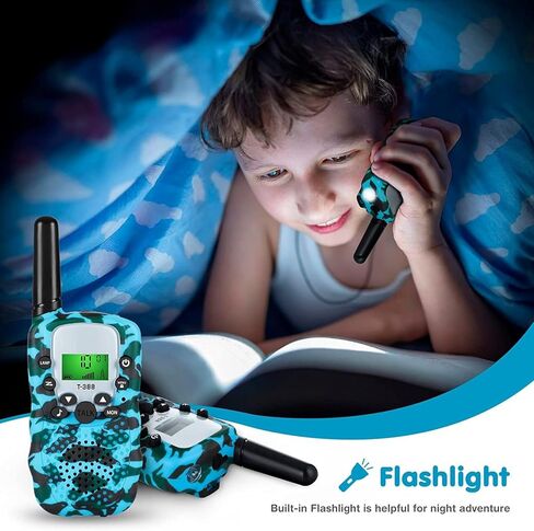 جينميك جهاز اتصال لاسلكي للأطفال، ألعاب للأولاد والبنات من عمر 3-12 عامًا مع مصباح يدوي LCD بإضاءة خلفية، أجهزة اتصال لاسلكية للأطفال طويلة المدى 22 قناة راديو ثنائي الاتجاه للمشي لمسافات طويلة والتخييم، هدية عيد ميلاد عيد الميلاد in Kuwait