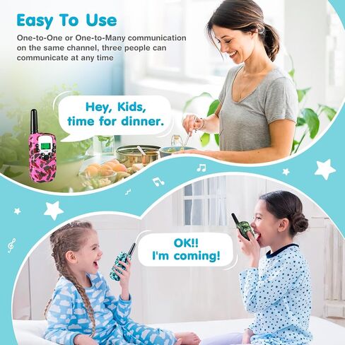 جينميك جهاز اتصال لاسلكي للأطفال، ألعاب للأولاد والبنات من عمر 3-12 عامًا مع مصباح يدوي LCD بإضاءة خلفية، أجهزة اتصال لاسلكية للأطفال طويلة المدى 22 قناة راديو ثنائي الاتجاه للمشي لمسافات طويلة والتخييم، هدية عيد ميلاد عيد الميلاد in Kuwait