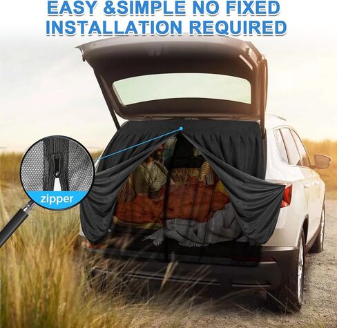 شبكات شاشة الحشرات المغناطيسية، شبكة ناموسية عالمية مزدوجة الطبقة لسيارات الدفع الرباعي الصغيرة ذات الباب الخلفي مع جزء خارجي من الجلد السويدي، مع إغلاق مغناطيسي لشبكة حشرات الباب الخلفي لسيارات الدفع الرباعي مع سحاب - 65 بوصة (ارتفاع) × 65 بوصة (عرض) in Kuwait