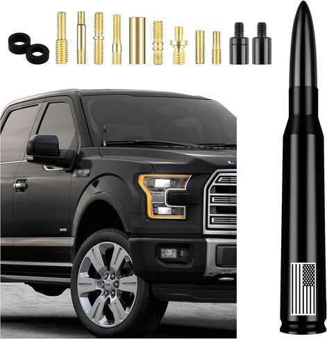 American Flag Car Bullet Antenna,Truck Exterior Decoration Accessories[New Upgrade Flag Design] Car Antenna Replacement for Car SUV Truck Most Auto Cars Antenna Accessories (Red) in Kuwait