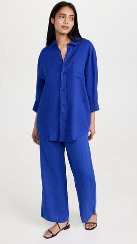 قميص كتان سادة من Desmond & Dempsey للسيدات in Kuwait