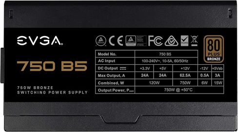 EVGA 220-B5-0650-V1 650 B5, 80 Plus Bronze 650W, Fully Modular, EVGA ECO Mode, 5 Year Warranty, Compact 150mm Size, Power Supply in Saudi Arabia