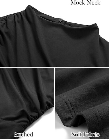 MIROL Women's 2024 Bodycon Maxi Dress Mock Neck Side Slit Fall Long Sleeve Ruched Long Dress in Saudi Arabia