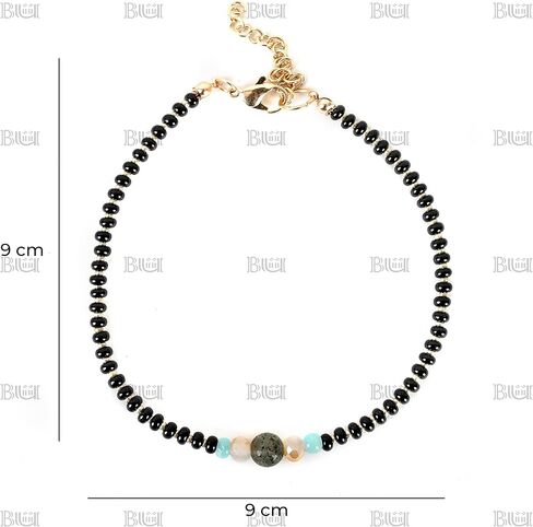 زوج من خلخال الخرز الأسود الأنيق من BiiU مصنوع من الخرز والحديد in Kuwait