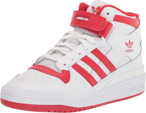 حذاء رياضي Adidas Originals Forum Mid، أبيض سحابي/أسود/أصفر داكن، 5 US للجنسين للأطفال الكبار in Kuwait