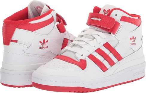 حذاء رياضي Adidas Originals Forum Mid، أبيض سحابي/أسود/أصفر داكن، 5 US للجنسين للأطفال الكبار in Kuwait