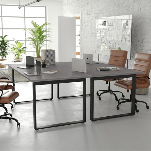 Flash Furniture Redmond Commercial 72x36 Conference 1 سطح طاولة سميك مزدوج الجوانب مع حواف PVC وقاعدة فولاذية على شكل حرف U للخدمة الشاقة، 91.44 سم عرضًا × 172.78 سم عمقًا × 76.2 سم ارتفاعًا، بلوط رمادي in Kuwait