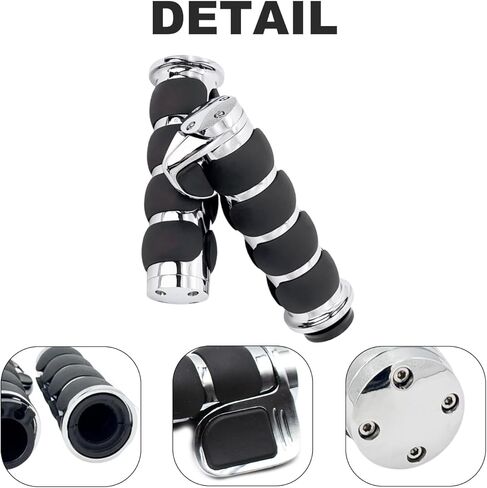 Motorcycle Grips 1" Comfortable CNC Aluminum and Non-Slip Rubber Handlebar Throttle Grips Motorcycle Handlebar Grips for Harley Davidson Kawasiki Suzuki Cruisers Yamaha in Kuwait