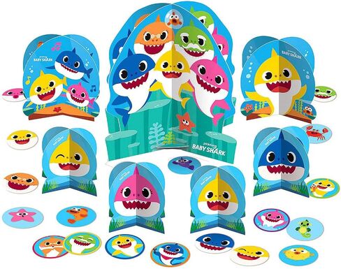 Table Centerpiece Kit (27 Pc Set) - High-Quality & Sturdy, Perfect Party Essential For Themed Parties & Events, Baby Shark in Saudi Arabia