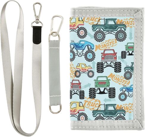 Blue Monster Truck Kids Wallets for Boys Girls Ages 6-18,Trifold Kids with Zippered Coin Pocket,Boys Wallets Christmas Gift in Saudi Arabia