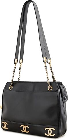 Chanel Women's Pre-Loved Black Lambskin 3 CC Tote in Saudi Arabia