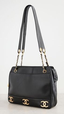 Chanel Women's Pre-Loved Black Lambskin 3 CC Tote in Saudi Arabia