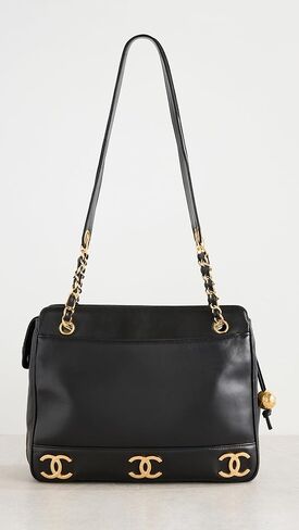 Chanel Women's Pre-Loved Black Lambskin 3 CC Tote in Saudi Arabia