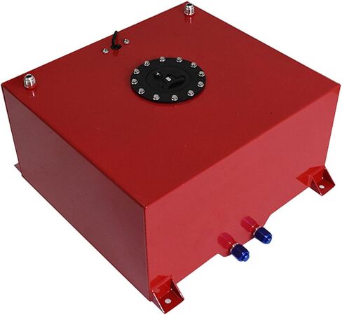 Aluminum 60L 15 Gallon Red Square Transfer Tank Universal Fuel Cell Tank Race Street Drift Strip Fuel Cell Sender&Fuel Line Kit in Saudi Arabia