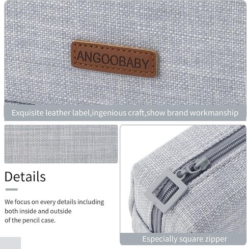 ANGOOBABY Small Pencil Case Student Pencil Pouch Coin Pouch Cosmetic Bag Office Stationery Organizer For Teen School-Beige in Saudi Arabia