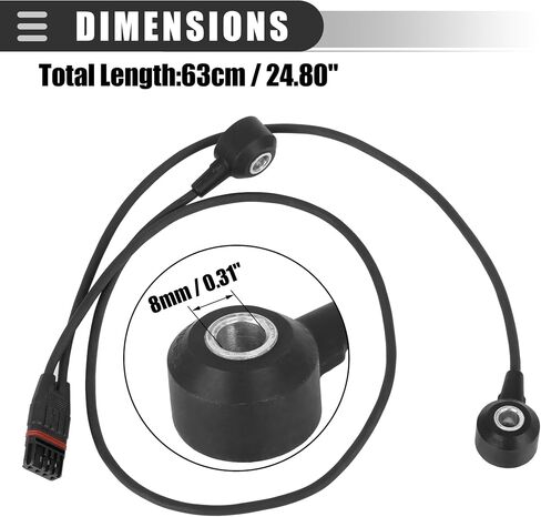 Motoforti Knock Sensor, Detonation Sensor, for BMW 525i 2006-2007, Plastic, Metal, 7566785-02, Black in Saudi Arabia