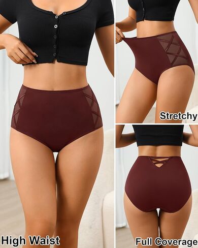 ملابس داخلية عالية الخصر للنساء من ASIMOON سراويل داخلية للتحكم في البطن بتغطية كاملة ملابس داخلية ناعمة قابلة للتمدد بعد الولادة للسيدات in Kuwait