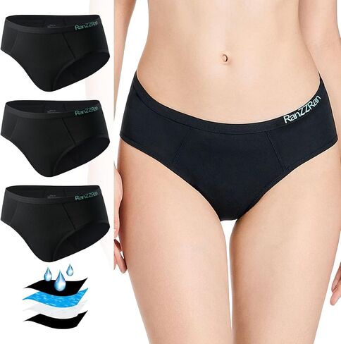Period Underwear Heavy Flow High Waist Menstrual Panties Soft Leak Proof Absorbent Underwear in Kuwait