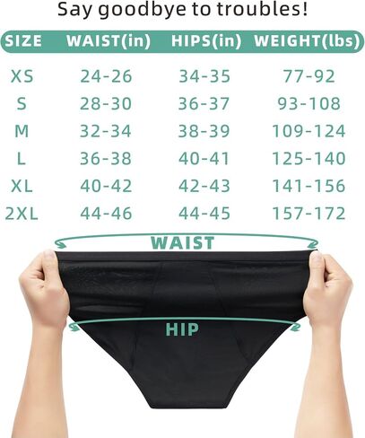 Period Underwear Heavy Flow High Waist Menstrual Panties Soft Leak Proof Absorbent Underwear in Kuwait