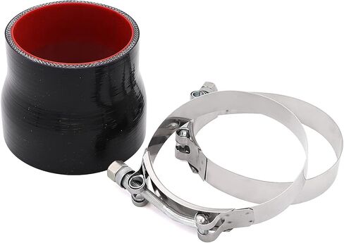 3 إلى 3-1/2 بوصة وصلة توصيل سيليكون سوداء مستقيمة مع 2 مشبك T-Bolt 4 طبقات من البوليستر المقوى المناسب لأنابيب توربو عالية المستوى in Kuwait