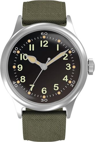 Praesidus A-11 Service Watch Men's 42 mm Military Automatic Watch in White Dial and Canvas Strap in Saudi Arabia