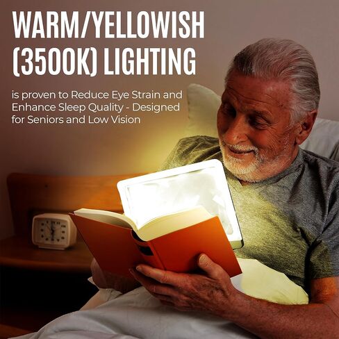 مكبر صفحات LED فائق السطوع 4X من MagniPros مزود بعدسات مضادة للوهج ومصابيح LED قابلة للتعتيم بالكامل (منطقة عرض مضاءة بالتساوي وتخفيف إجهاد العين) - مثالي لقراءة المطبوعات الصغيرة وضعف الرؤية لكبار السن in Kuwait