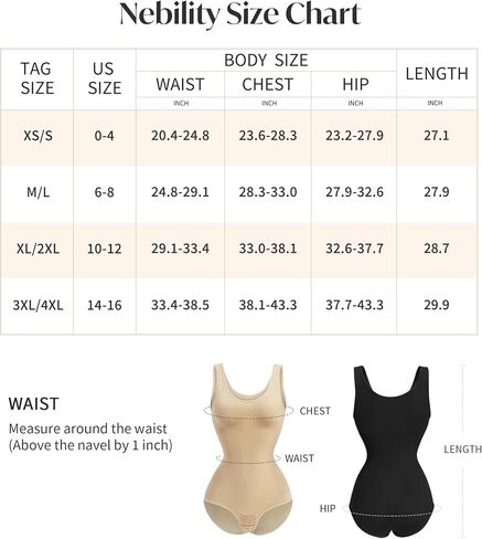 Nebility Women's 2 Piece Bodysuit Shapewear Tummy Control Seamless Round Neck Body Shaper Tank Top BodySuit in Saudi Arabia