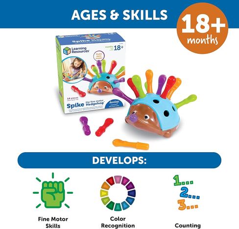 Learning Resources Spike The Fine Motor Hedgehog - Toddler Montessori Toys, Stacking Shape, Gifts For Boys And Girls, Sorting And Matching Skill Activities, Educational Games, Kindergarten in Saudi Arabia