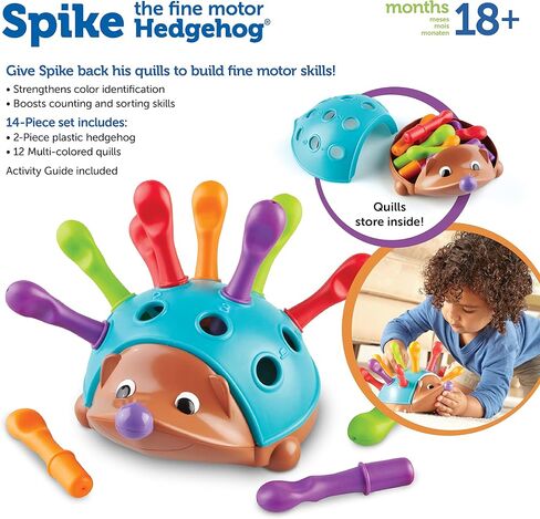 Learning Resources Spike The Fine Motor Hedgehog - Toddler Montessori Toys, Stacking Shape, Gifts For Boys And Girls, Sorting And Matching Skill Activities, Educational Games, Kindergarten in Saudi Arabia