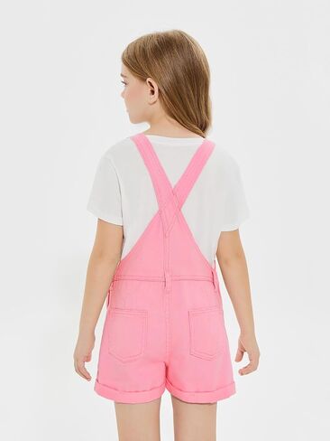 Haloumoning Girls Denim Overalls Kids Summer Sleeveless Rompers Overall Shorts 5-14 Years in Saudi Arabia