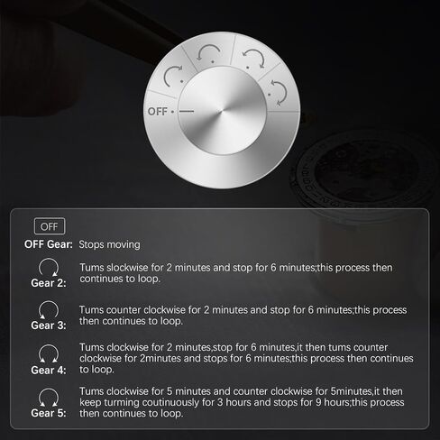 4+6 Slots Automatic Watch Winder, Piano Finish Paint Watch Storage Case with Silent Motor, Open Lid Stop Tech, LED light, 4 Rotation Modes for Women and Man, 2*D Battery or USB Powred in Saudi Arabia