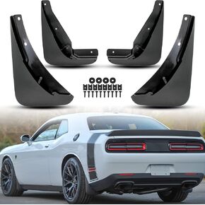 KEWISAUTO Mud Flaps Splash Guards for Dodge Challenger 2015-2023, Front Rear Mud Splash Guards Kit Heavy Duty Molded for Dodge Challenger 2015-2023(4PCS, Without Fender Flares)