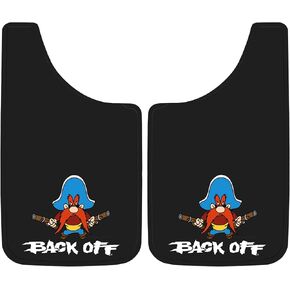 Plasticolor 000502R01 Yosemite Sam Back Off Easy Fit Mud Guard 11" - Set of 2,Multi-colored