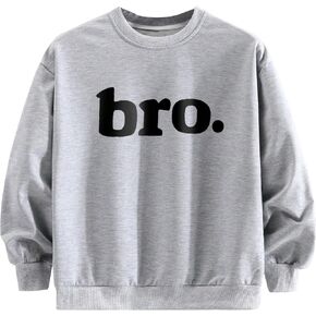 Floerns Boy's Letter Print Long Sleeve Sweatshirt Winter Crew Neck Pullovers