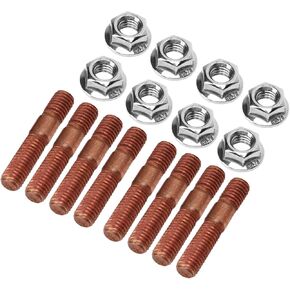M8 1.25 Threaded Turbo Studs Kit, Metal Alloy High Pressure Resistant Manifold Stud Nut Hardware Fine Workmanship Improves Engine Efficiency