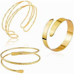 Minimalist Gold Arm Cuff For Women Dainty Silver Arm Cuff Upper Arm Simple 18k Gold Plated Thin Cuff Trendy Jewelry