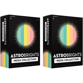 مجموعة Astrobrights Mega، ورق ملون، تشكيلة من 5 ألوان باستيل مثقوبة، 625 ورقة، 24 رطل/89 جرامًا للمتر المربع، 8.5 بوصة × 11 بوصة - المزيد من الأوراق! (91732)