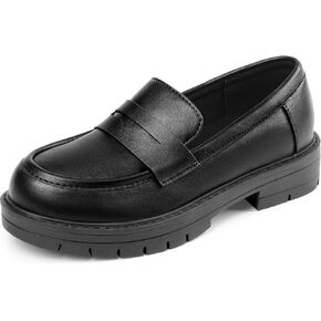 DREAM PAIRS Girls Loafers Chunky Platform Penny Loafers School Uniform Slip On Dress Shoes