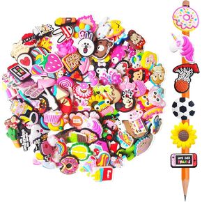 80PCS Mixed Pencil Toppers,Kawaii Pencil Charms for Kids,Cute Classroom Rewards and Prizes for Students, Pencil Decorations for School Rewards Supplies, Kids Incentives